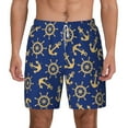 thumbnail image 1 of Lsque Mens Swim Trunks Anchors and Nautical Pattern - Bathing Suit Compression Liner - Beach Swim Shorts Swimwear - (S-3XL) - Stretch Quick Dry -XX-Large, 1 of 9