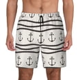 thumbnail image 1 of Lsque Mens Swim Trunks Anchors and Ropes Pattern - Bathing Suit Compression Liner - Beach Swim Shorts Swimwear - (S-3XL) - Stretch Quick Dry -Small, 1 of 9