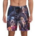 thumbnail image 1 of Lsque Mens Swim Trunks Astronaut In Cosmic Garden Pattern - Bathing Suit Compression Liner - Beach Swim Shorts Swimwear - (S-3XL) - Stretch Quick Dry -Small, 1 of 9