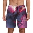 thumbnail image 1 of Lsque Mens Swim Trunks Astronaut Riding Fiery Horse Pattern - Bathing Suit Compression Liner - Beach Swim Shorts Swimwear - (S-3XL) - Stretch Quick Dry -, 1 of 9