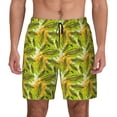 thumbnail image 1 of Lsque Mens Swim Trunks Autumn Harvest Cartoon Corn Pattern - Bathing Suit Compression Liner - Beach Swim Shorts Swimwear - (S-3XL) - Stretch Quick Dry -, 1 of 9