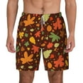 thumbnail image 1 of Lsque Mens Swim Trunks Autumn Leaves Pattern - Bathing Suit Compression Liner - Beach Swim Shorts Swimwear - (S-3XL) - Stretch Quick Dry -Large, 1 of 9