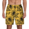 thumbnail image 1 of Lsque Mens Swim Trunks Autumn Sunflower Pattern - Bathing Suit Compression Liner - Beach Swim Shorts Swimwear - (S-3XL) - Stretch Quick Dry -, 1 of 9