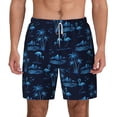 thumbnail image 1 of Lsque Mens Swim Trunks BLUE Flamingo Birds Pattern - Bathing Suit Compression Liner - Beach Swim Shorts Swimwear - (S-3XL) - Stretch Quick Dry -Small, 1 of 9