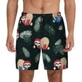 thumbnail image 1 of Lsque Mens Swim Trunks Baby Sloths Sleeping Pattern - Bathing Suit Compression Liner - Beach Swim Shorts Swimwear - (S-3XL) - Stretch Quick Dry -Medium, 1 of 9