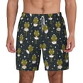 thumbnail image 1 of Lsque Mens Swim Trunks Ballerina Frogs Pattern - Bathing Suit Compression Liner - Beach Swim Shorts Swimwear - (S-3XL) - Stretch Quick Dry -X-Large, 1 of 9