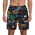 thumbnail image 1 of Lsque Mens Swim Trunks Basketball Pattern - Bathing Suit Compression Liner - Beach Swim Shorts Swimwear - (S-3XL) - Stretch Quick Dry -Small, 1 of 9