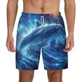 thumbnail image 1 of Lsque Mens Swim Trunks Beautiful Ocean Dolphin Pattern - Bathing Suit Compression Liner - Beach Swim Shorts Swimwear - (S-3XL) - Stretch Quick Dry -X-Large, 1 of 9