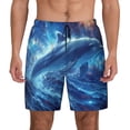 thumbnail image 1 of Lsque Mens Swim Trunks Beautiful Ocean Dolphin Pattern - Bathing Suit Compression Liner - Beach Swim Shorts Swimwear - (S-3XL) - Stretch Quick Dry -, 1 of 9