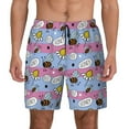 thumbnail image 1 of Lsque Mens Swim Trunks Bees And Daisies Striped Pattern - Bathing Suit Compression Liner - Beach Swim Shorts Swimwear - (S-3XL) - Stretch Quick Dry -X-Large, 1 of 9