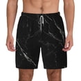 thumbnail image 1 of Lsque Mens Swim Trunks Black Marble Texture Abstract Pattern - Bathing Suit Compression Liner - Beach Swim Shorts Swimwear - (S-3XL) - Stretch Quick Dry -3X-Large, 1 of 9