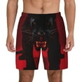 thumbnail image 1 of Lsque Mens Swim Trunks Black Panther Red Background Pattern - Bathing Suit Compression Liner - Beach Swim Shorts Swimwear - (S-3XL) - Stretch Quick Dry -Large, 1 of 9