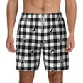 thumbnail image 1 of Lsque Mens Swim Trunks Black Tartan Plaid Pattern - Bathing Suit Compression Liner - Beach Swim Shorts Swimwear - (S-3XL) - Stretch Quick Dry -Medium, 1 of 9