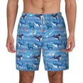 thumbnail image 1 of Lsque Mens Swim Trunks Blue Fish Pattern - Bathing Suit Compression Liner - Beach Swim Shorts Swimwear - (S-3XL) - Stretch Quick Dry -3X-Large, 1 of 9