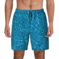 thumbnail image 1 of Lsque Mens Swim Trunks Blue Glitter Pattern - Bathing Suit Compression Liner - Beach Swim Shorts Swimwear - (S-3XL) - Stretch Quick Dry -XX-Large, 1 of 9