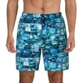 thumbnail image 1 of Lsque Mens Swim Trunks Blue Kyanite Pattern - Bathing Suit Compression Liner - Beach Swim Shorts Swimwear - (S-3XL) - Stretch Quick Dry -XX-Large, 1 of 9