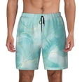 thumbnail image 1 of Lsque Mens Swim Trunks Blue Marble Pattern - Bathing Suit Compression Liner - Beach Swim Shorts Swimwear - (S-3XL) - Stretch Quick Dry -Large, 1 of 9