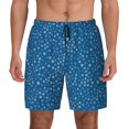 thumbnail image 1 of Lsque Mens Swim Trunks Blue Star Print Pattern - Bathing Suit Compression Liner - Beach Swim Shorts Swimwear - (S-3XL) - Stretch Quick Dry -Medium, 1 of 9