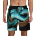 thumbnail image 1 of Lsque Mens Swim Trunks Blue Viper Snake Pattern - Bathing Suit Compression Liner - Beach Swim Shorts Swimwear - (S-3XL) - Stretch Quick Dry -Large, 1 of 9