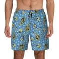 thumbnail image 1 of Lsque Mens Swim Trunks Blue paisley pattern Pattern - Bathing Suit Compression Liner - Beach Swim Shorts Swimwear - (S-3XL) - Stretch Quick Dry -Medium, 1 of 9