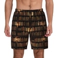 thumbnail image 1 of Lsque Mens Swim Trunks Bookshelves Pattern - Bathing Suit Compression Liner - Beach Swim Shorts Swimwear - (S-3XL) - Stretch Quick Dry -X-Large, 1 of 9