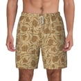 thumbnail image 1 of Lsque Mens Swim Trunks Brown Flowers Pattern - Bathing Suit Compression Liner - Beach Swim Shorts Swimwear - (S-3XL) - Stretch Quick Dry -Small, 1 of 9