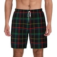 thumbnail image 1 of Lsque Mens Swim Trunks Buffalo Plaid Dark Green Pattern - Bathing Suit Compression Liner - Beach Swim Shorts Swimwear - (S-3XL) - Stretch Quick Dry -Small, 1 of 9