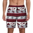 thumbnail image 1 of Lsque Mens Swim Trunks Buffalo Plaid Forest Pattern - Bathing Suit Compression Liner - Beach Swim Shorts Swimwear - (S-3XL) - Stretch Quick Dry -3X-Large, 1 of 9