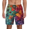 thumbnail image 1 of Lsque Mens Swim Trunks Butterfly Flower Cascade Pattern - Bathing Suit Compression Liner - Beach Swim Shorts Swimwear - (S-3XL) - Stretch Quick Dry -X-Large, 1 of 9