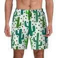 thumbnail image 1 of Lsque Mens Swim Trunks Cactus 1 Pattern - Bathing Suit Compression Liner - Beach Swim Shorts Swimwear - (S-3XL) - Stretch Quick Dry -, 1 of 9