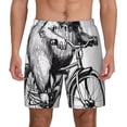 thumbnail image 1 of Lsque Mens Swim Trunks Capybara Riding Bicycle Pattern - Bathing Suit Compression Liner - Beach Swim Shorts Swimwear - (S-3XL) - Stretch Quick Dry -X-Large, 1 of 9