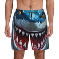 thumbnail image 1 of Lsque Mens Swim Trunks Cartoon Cute Shark Pattern - Bathing Suit Compression Liner - Beach Swim Shorts Swimwear - (S-3XL) - Stretch Quick Dry -, 1 of 9