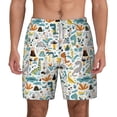 thumbnail image 1 of Lsque Mens Swim Trunks Cartoon Dinosaur Pattern - Bathing Suit Compression Liner - Beach Swim Shorts Swimwear - (S-3XL) - Stretch Quick Dry -XX-Large, 1 of 9