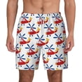 thumbnail image 1 of Lsque Mens Swim Trunks Cartoon Helicopter Pattern - Bathing Suit Compression Liner - Beach Swim Shorts Swimwear - (S-3XL) - Stretch Quick Dry -Large, 1 of 9