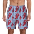 thumbnail image 1 of Lsque Mens Swim Trunks Cartoon Lobsters 2 Pattern - Bathing Suit Compression Liner - Beach Swim Shorts Swimwear - (S-3XL) - Stretch Quick Dry -X-Large, 1 of 9