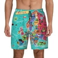 thumbnail image 1 of Lsque Mens Swim Trunks Cartoon Map Of Europe Pattern - Bathing Suit Compression Liner - Beach Swim Shorts Swimwear - (S-3XL) - Stretch Quick Dry -X-Large, 1 of 9