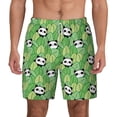 thumbnail image 1 of Lsque Mens Swim Trunks Cartoon Panda And Leaf 1 Pattern - Bathing Suit Compression Liner - Beach Swim Shorts Swimwear - (S-3XL) - Stretch Quick Dry -Small, 1 of 9