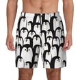 thumbnail image 1 of Lsque Mens Swim Trunks Cartoon Penguin Pattern - Bathing Suit Compression Liner - Beach Swim Shorts Swimwear - (S-3XL) - Stretch Quick Dry -Medium, 1 of 9