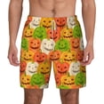 thumbnail image 1 of Lsque Mens Swim Trunks Cartoon Pumpkins Pattern - Bathing Suit Compression Liner - Beach Swim Shorts Swimwear - (S-3XL) - Stretch Quick Dry -Small, 1 of 9