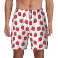 thumbnail image 1 of Lsque Mens Swim Trunks Cartoon Strawberry Pattern - Bathing Suit Compression Liner - Beach Swim Shorts Swimwear - (S-3XL) - Stretch Quick Dry -Small, 1 of 9