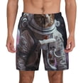 thumbnail image 1 of Lsque Mens Swim Trunks Cat Astronaut In Space Pattern - Bathing Suit Compression Liner - Beach Swim Shorts Swimwear - (S-3XL) - Stretch Quick Dry -Large, 1 of 9