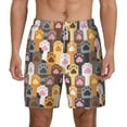 thumbnail image 1 of Lsque Mens Swim Trunks Cat Paw (2) Pattern - Bathing Suit Compression Liner - Beach Swim Shorts Swimwear - (S-3XL) - Stretch Quick Dry -Small, 1 of 9