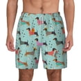 thumbnail image 1 of Lsque Mens Swim Trunks Christmas Dachshund Pattern - Bathing Suit Compression Liner - Beach Swim Shorts Swimwear - (S-3XL) - Stretch Quick Dry -Large, 1 of 9