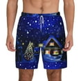thumbnail image 1 of Lsque Mens Swim Trunks Christmas Night Pattern - Bathing Suit Compression Liner - Beach Swim Shorts Swimwear - (S-3XL) - Stretch Quick Dry -Small, 1 of 9