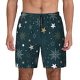 thumbnail image 1 of Lsque Mens Swim Trunks Christmas Snowflake Pattern - Bathing Suit Compression Liner - Beach Swim Shorts Swimwear - (S-3XL) - Stretch Quick Dry -Large, 1 of 9