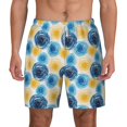 thumbnail image 1 of Lsque Mens Swim Trunks Circular Pattern - Bathing Suit Compression Liner - Beach Swim Shorts Swimwear - (S-3XL) - Stretch Quick Dry -X-Large, 1 of 9