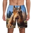 thumbnail image 1 of Lsque Mens Swim Trunks Close-Up Curious Squirrel Pattern - Bathing Suit Compression Liner - Beach Swim Shorts Swimwear - (S-3XL) - Stretch Quick Dry -3X-Large, 1 of 9