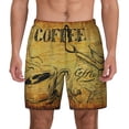 thumbnail image 1 of Lsque Mens Swim Trunks Coffee Vintage Pattern - Bathing Suit Compression Liner - Beach Swim Shorts Swimwear - (S-3XL) - Stretch Quick Dry -Medium, 1 of 9