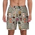 thumbnail image 1 of Lsque Mens Swim Trunks Coffee pots cup Pattern - Bathing Suit Compression Liner - Beach Swim Shorts Swimwear - (S-3XL) - Stretch Quick Dry -XX-Large, 1 of 9