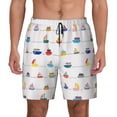 thumbnail image 1 of Lsque Mens Swim Trunks Color Ships Pattern - Bathing Suit Compression Liner - Beach Swim Shorts Swimwear - (S-3XL) - Stretch Quick Dry -, 1 of 9